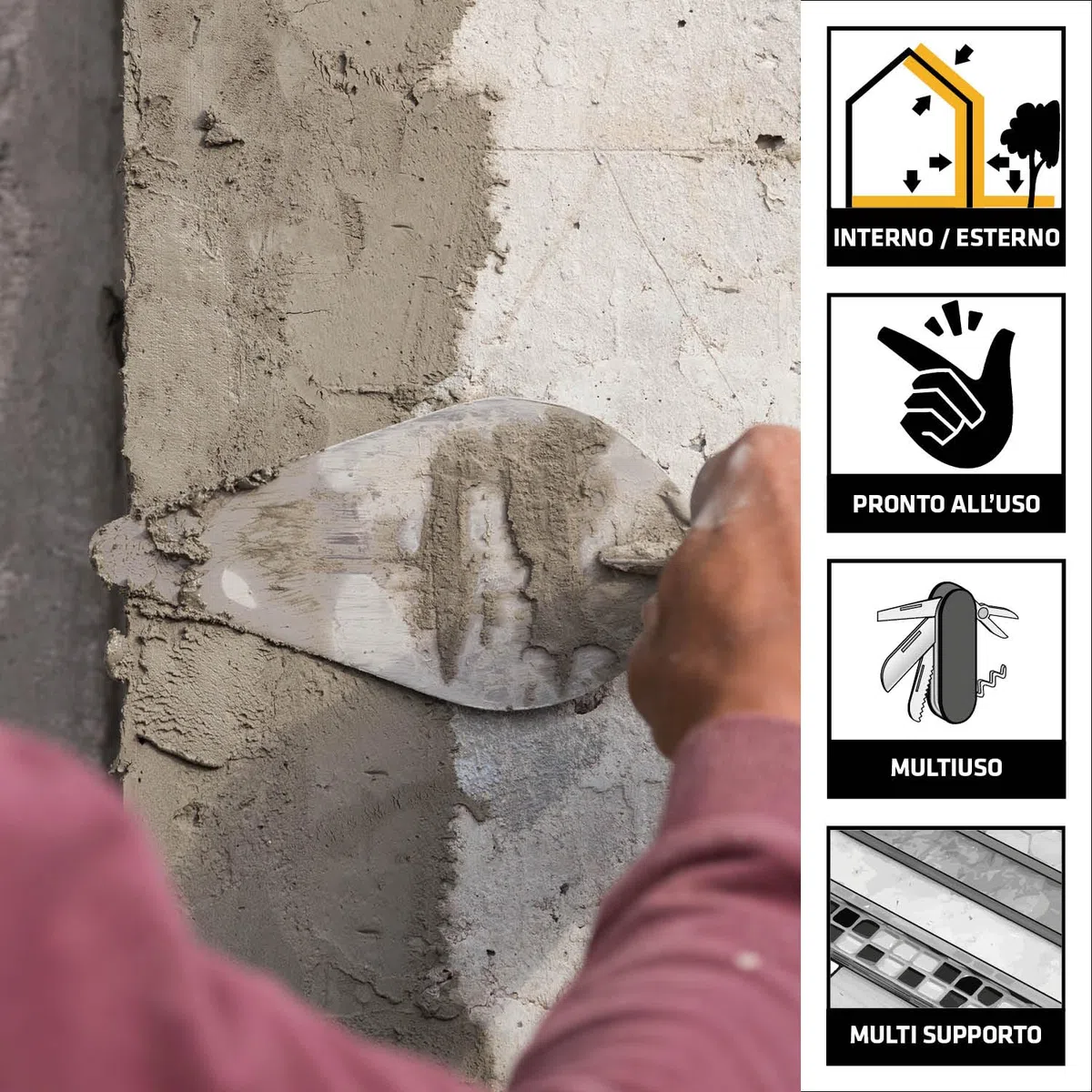 SIKA - Malta per ripristino calcestruzzo - Sika Monotop 112 MultiUse Repair - Pronta all'uso per riparazioni facili e durature su cemento e pilastri - Alta qualità per il tuo fai-da-te - 5kg