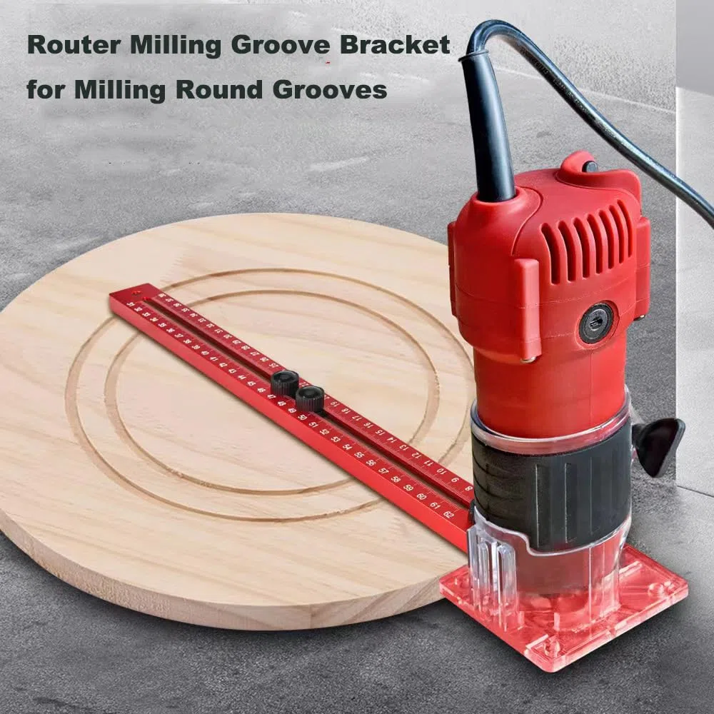 4 in 1 Router per Incisione Scanalature Staffa, Router per Taglio Circolare, Guida Multifunzionale per Router per Armadietti per Taglio Cerchi e Incisione Scanalature