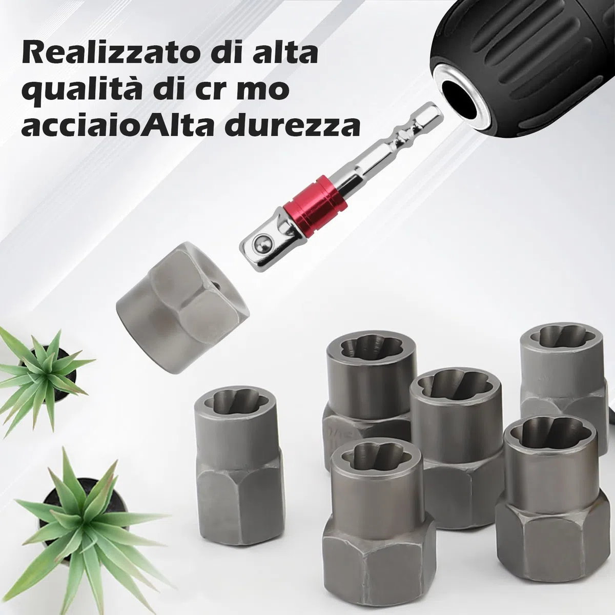 Set di Estrattori per Bulloni 14 Pezzi, Strumento per Rimuovere Dadi di Bloccaggio delle Ruote, Set di Strumenti per Estrattori di Bulloni Spelati, per Riparazioni Auto