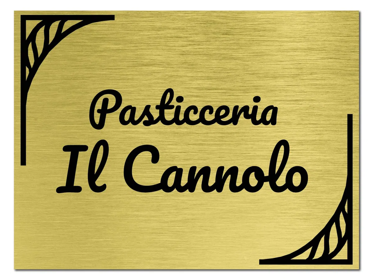 Targa Nomi per Porta o Portone | Targhe in laminato plastico effetto metallo per Studio, Azienda, Cancello o Targhetta segnaletica dorata o argentata con decorazione