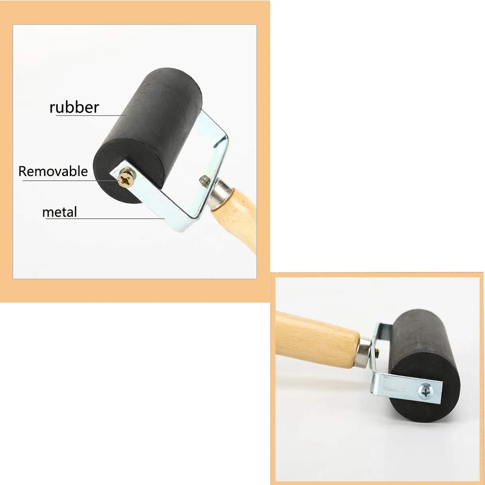 3 Pezzi Rullo di Gomma Brayer, Gomma Incisione Rullo Inchiostro Roller Printing Tools, Rullo di Gomma Spazzola, Rullo di Inchiostro, Rullo Gomma, per Stampigliatura ad Inchiostro(Nero)