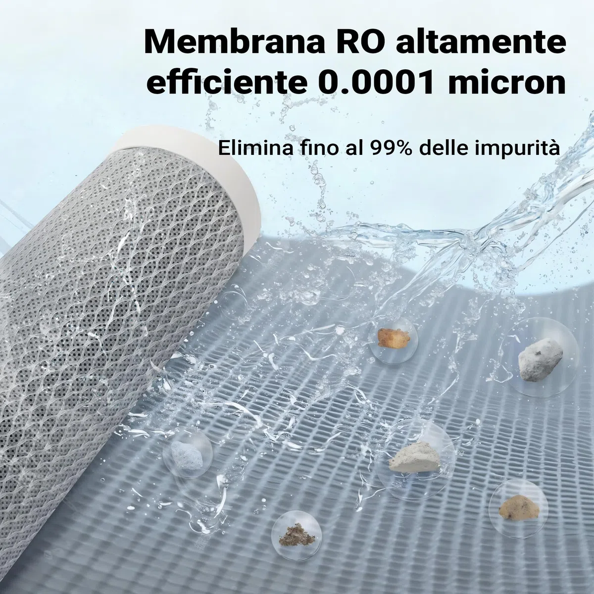 Naturewater Impianto osmosi inversa a 6 stadi 180 l/giorno con chiarificatore UV e pompa di spinta