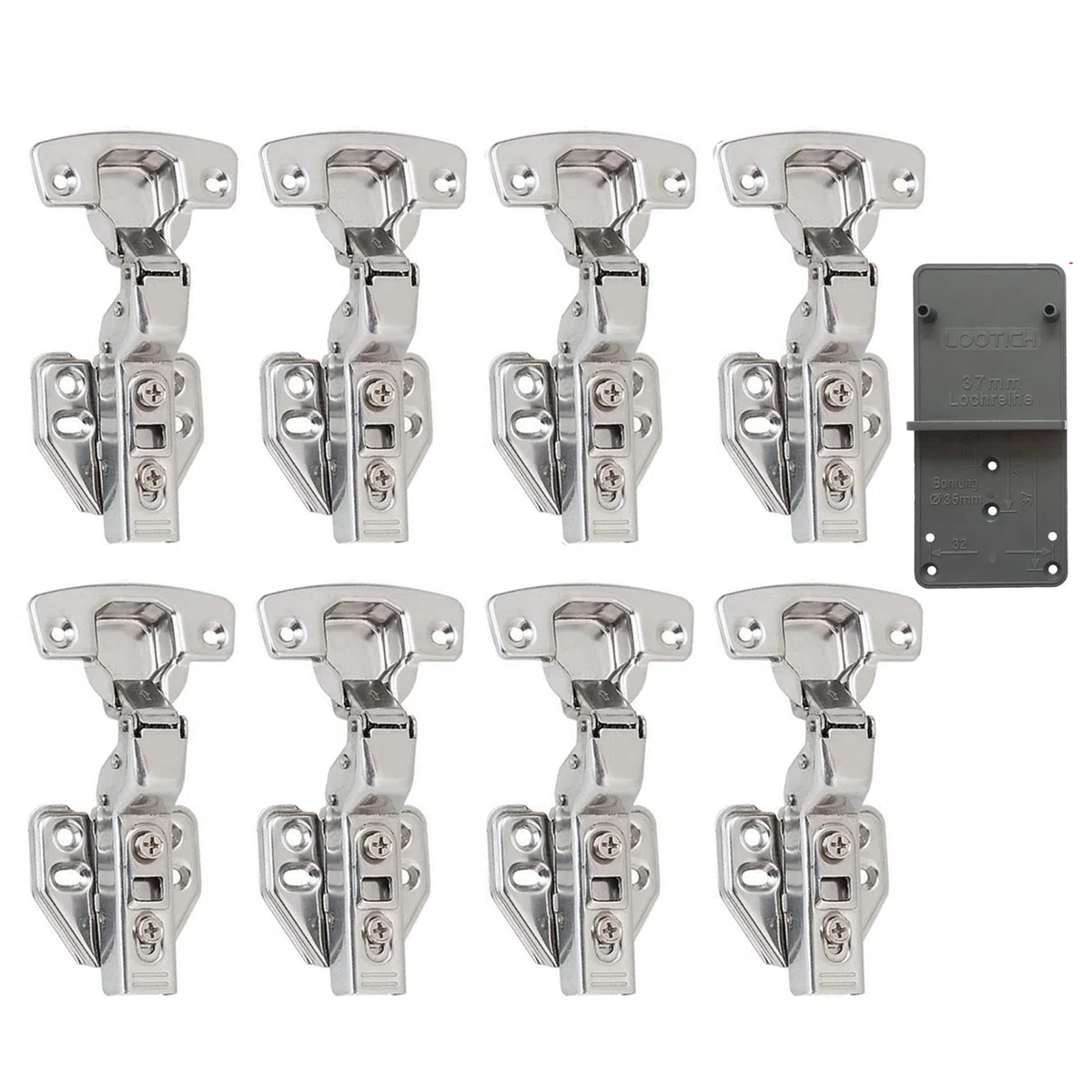 110 Grado Battuta Interna Cerniere per Porte con Ammortizzatore Integrato Chiusura Lenta Cucina Cerniera Armadio Porta per Ante Mobili Morbido Paracolpi 8 Pcs