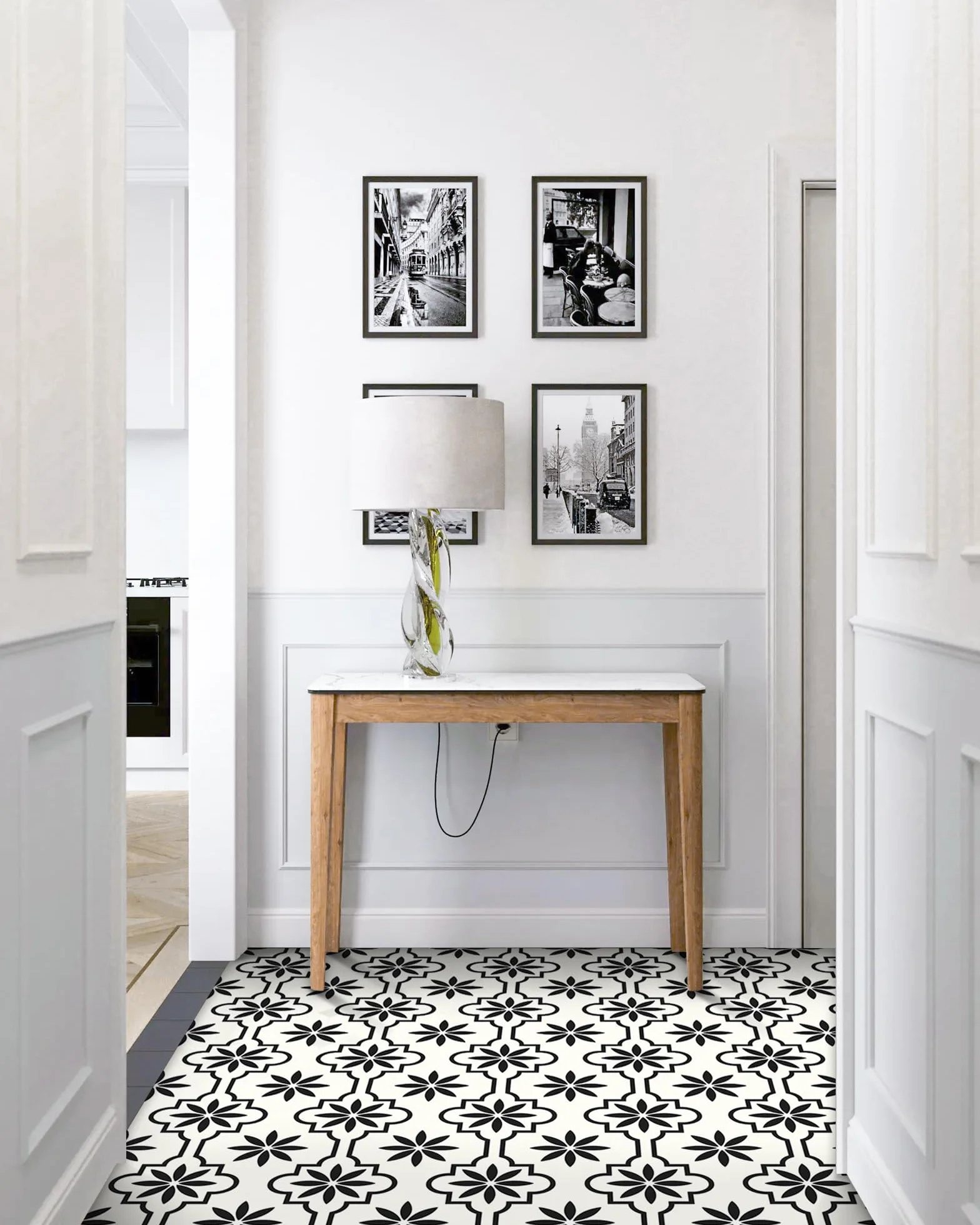 MORCART Piastrelle adesive per pavimenti, pavimentazione in vinile impermeabile, pavimentazione fai-da-te per bagno, cucina, camino, casa per animali domestici, scale, camere da letto, parete (20