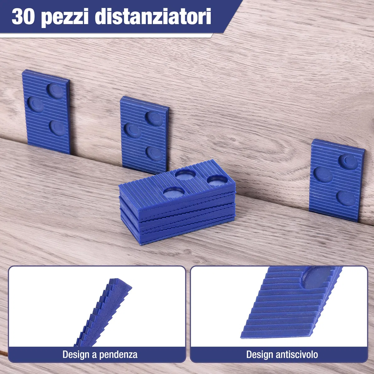 WORKPRO Strumenti per Pavimenti in Laminato, Kit per Pavimenti con 30 Distanziali per Pavimenti in Laminato, Martello a Doppia Faccia, Barra di Trazione, Blocco per Maschiatura