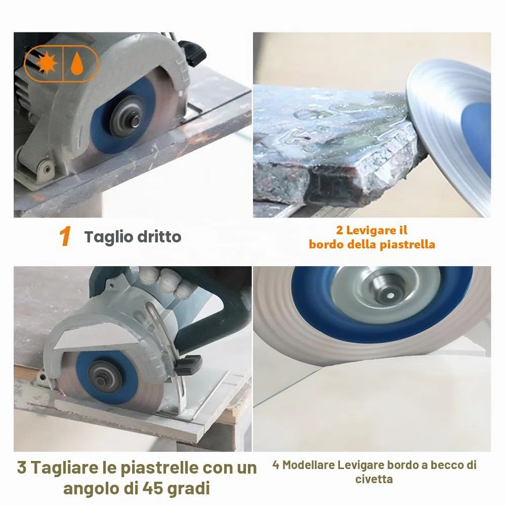 Disco da taglio diamantato 125 mm – Taglio su entrambi i lati per tagliare e levigare granito marmo piastrelle pietre naturali.