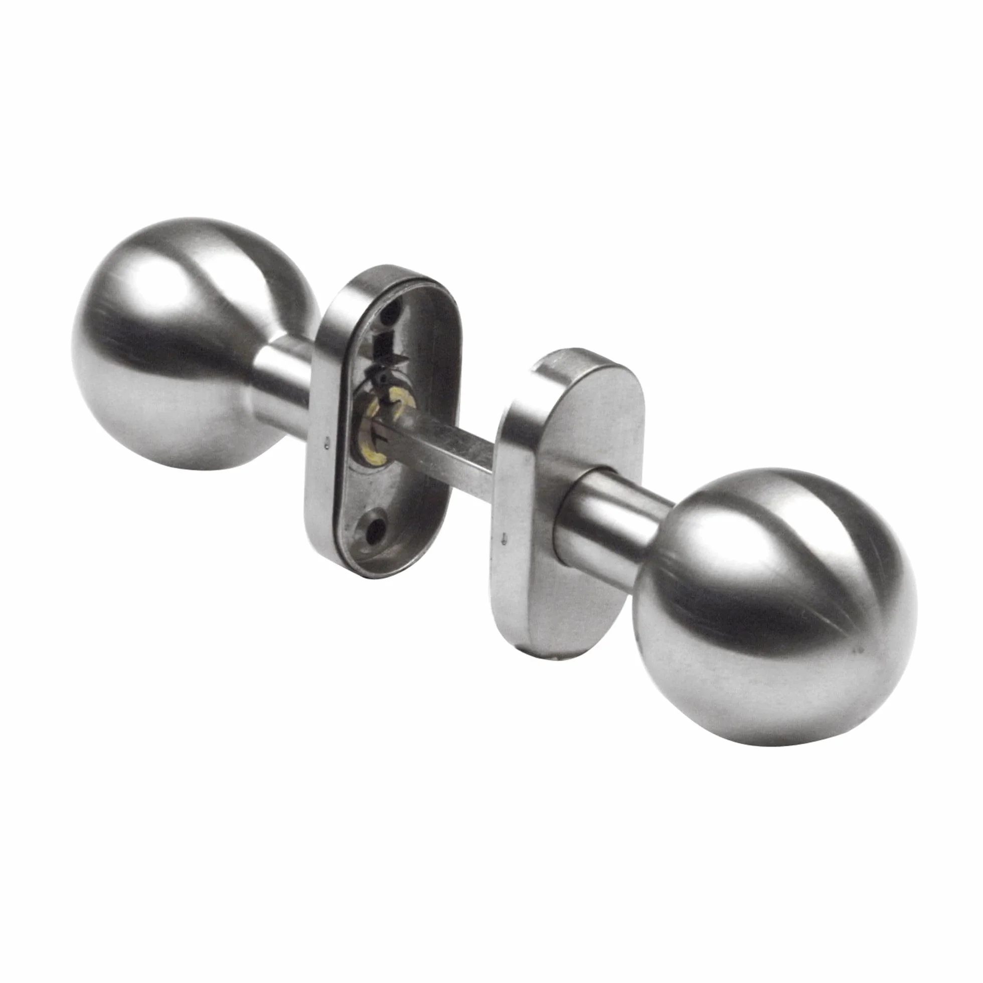 Amig – Pomolo/Maniglia rotonda per porta interna – Mod. 11AL – Impugnatura ergonomica – Rosetta rotonda – Acciaio inox 18/8 satinato – Ø62 x 77 mm
