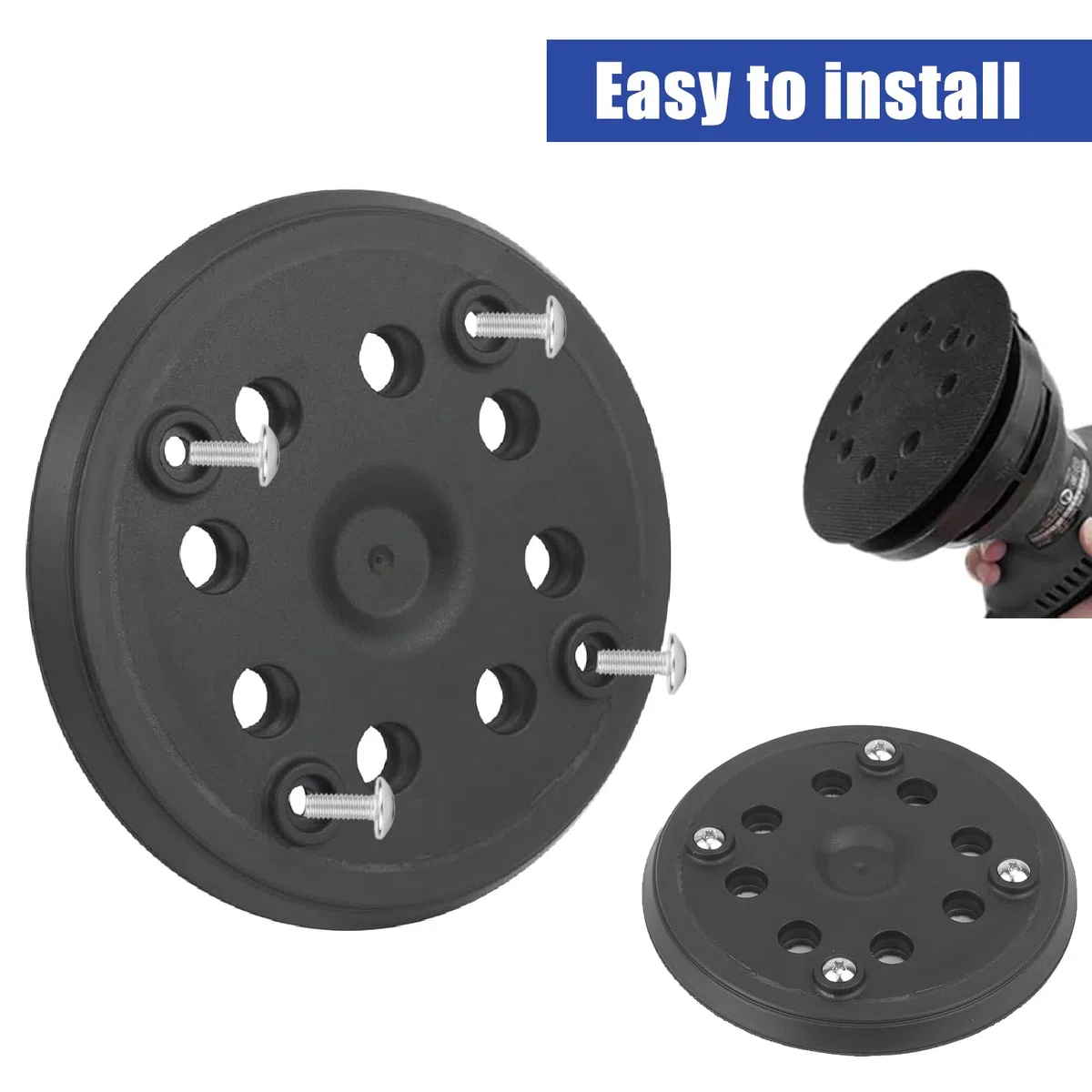 2 Pezzi Platorello per Bosch Pex 270 A/AE, 125 MM Platorello Levigatrice Elettriche Disco, con Viti