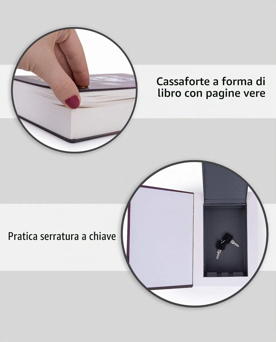 Secret Book Safe Box - Cassetta di sicurezza per libri con serratura e chiusura a chiave, cassetta di sicurezza