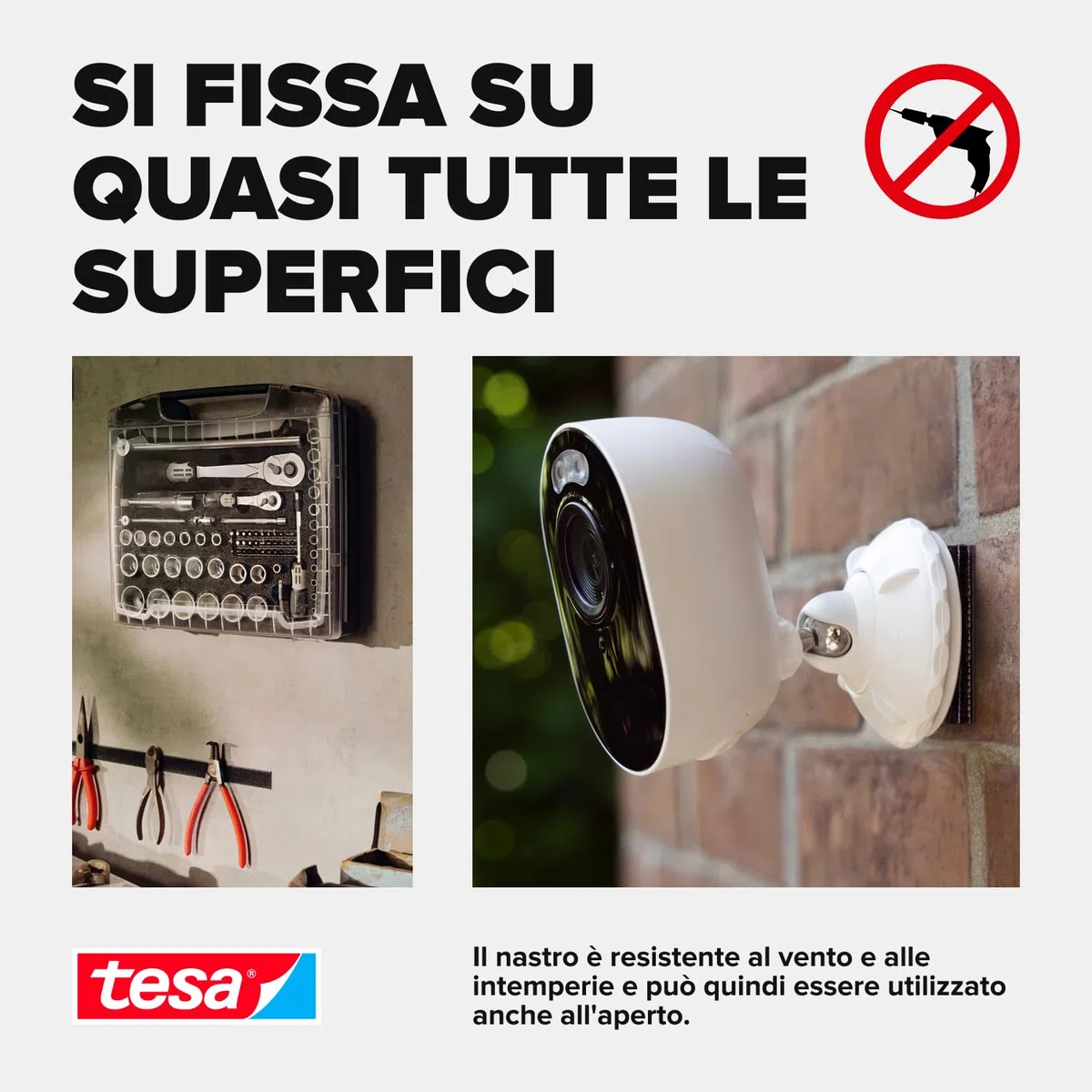 Tesa Ultra Power Lock Tape - Nastro Autoadesivo a Tenuta Extraforte - Resistente alle Intemperie, ai Raggi UV e alle Temperature - per Uso Interno ed Esterno - 1 Rotolo - 1 m x 25 mm