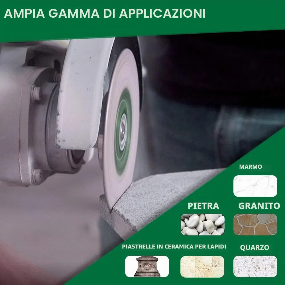 Disco Diamantato - Lama diamantata per taglio abrasivo 4.5"/115mm X M14 Arbor, mola in granito per smussare modellare gres porcellanato, piastrelle, ceramica, granito, cemento
