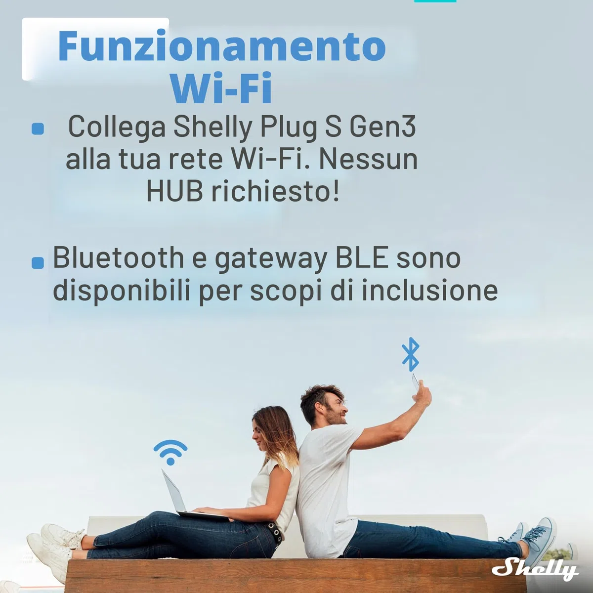 Shelly Plug S Gen3 Bianco - Presa Intelligente Wi-Fi (Tipo F), Misurazione Consumi, 12A, 2500W, Matter, Nessun Hub Richiesto, Controllo da Remoto, Programmi Smart, Alexa, Google Home, Apple HomeKit