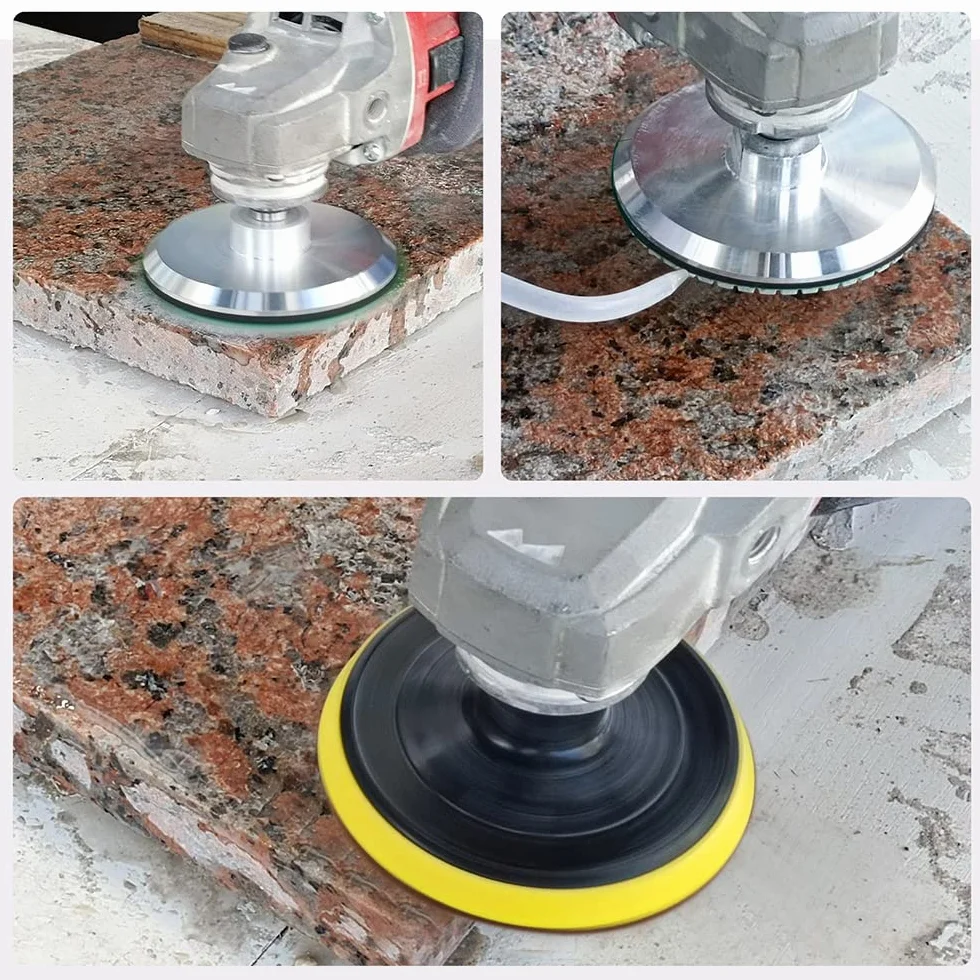 HIGHDRIL - Dischetti diamantati per lucidatura, 6 pezzi, 125 mm (#50+#100+#200+#400+#800+#1500), per smerigliatrice o lucidatrice per granito e marmo