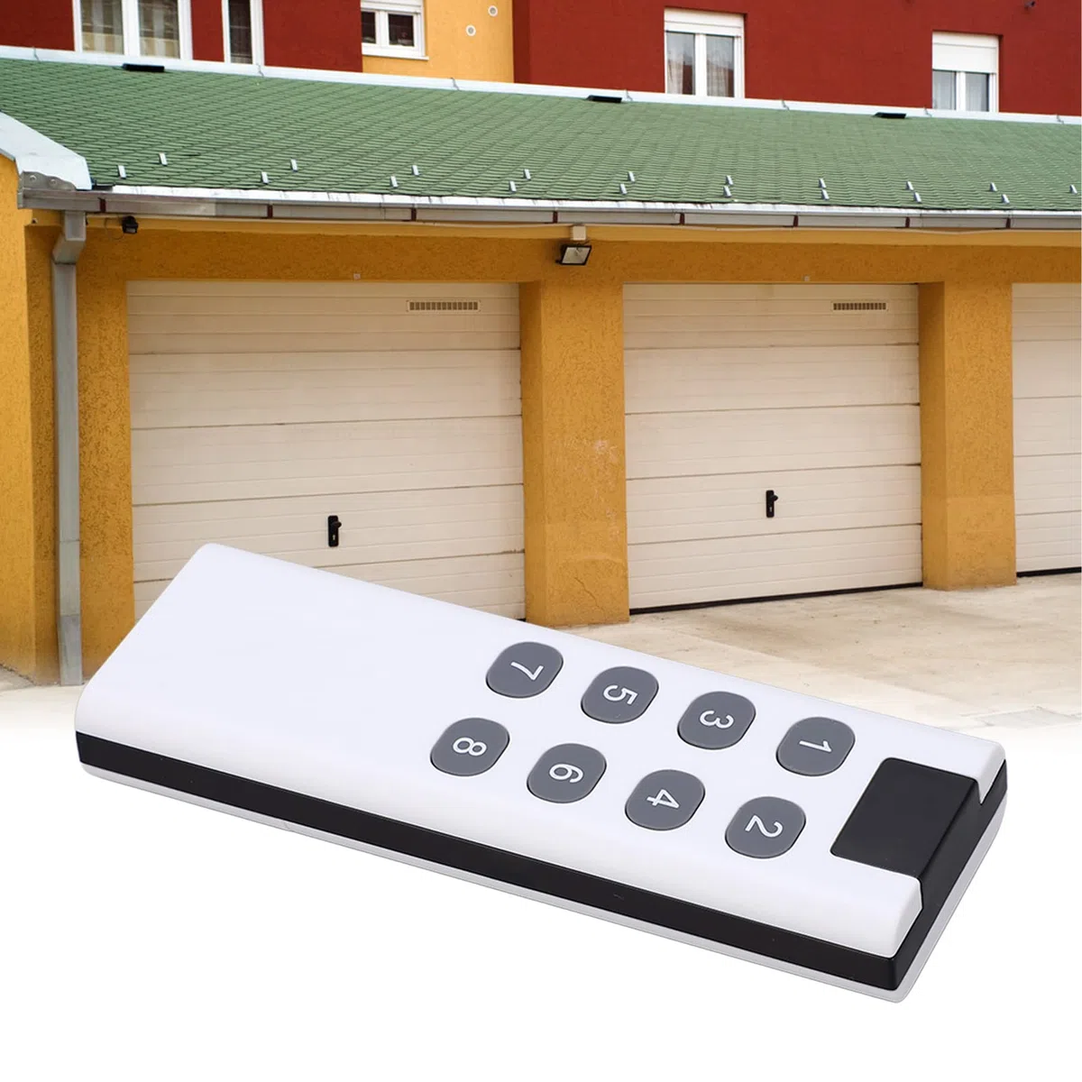 Telecomando Universale per Porta del Garage, Interruttore Telecomando a 8 Tasti 100 Metri a Lungo Raggio Trasmettitore 433 MHZ Telecomando Universale Alla Moda Sensibile Durevole per Porta del Garage