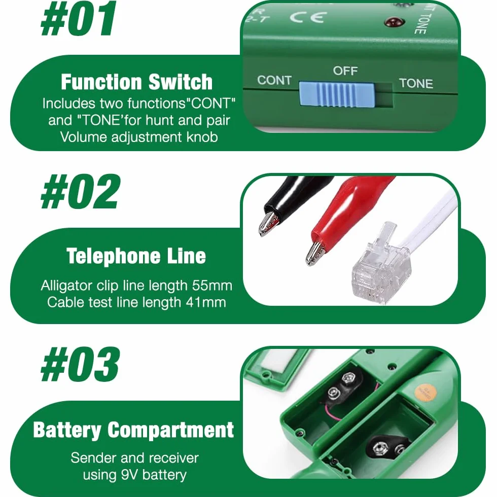 Cable Tracker, dispositivo di ricerca di rottura, robot tosaerba, tester di circuito, ricerca cavi, ricerca di cavi, localizzatore linea telefonica per la manutenzione della rete, passaggio del