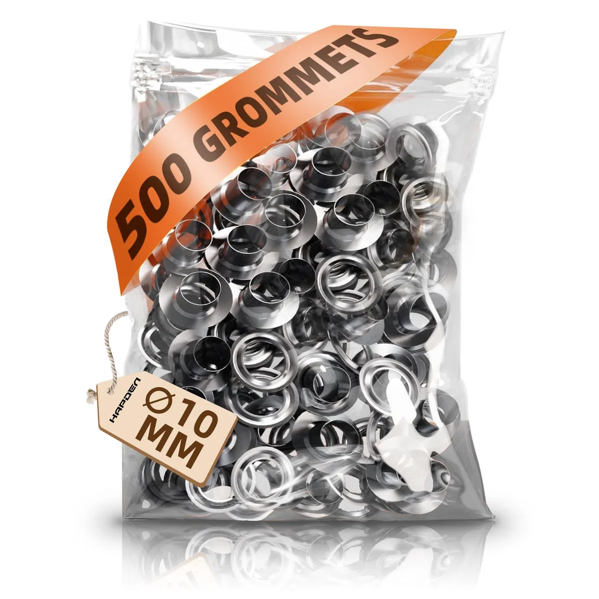 HAPDEN Occhielli da 3/8 di pollice per strumento di passacavo da 10 mm, 500 set di ricarica per kit di occhielli