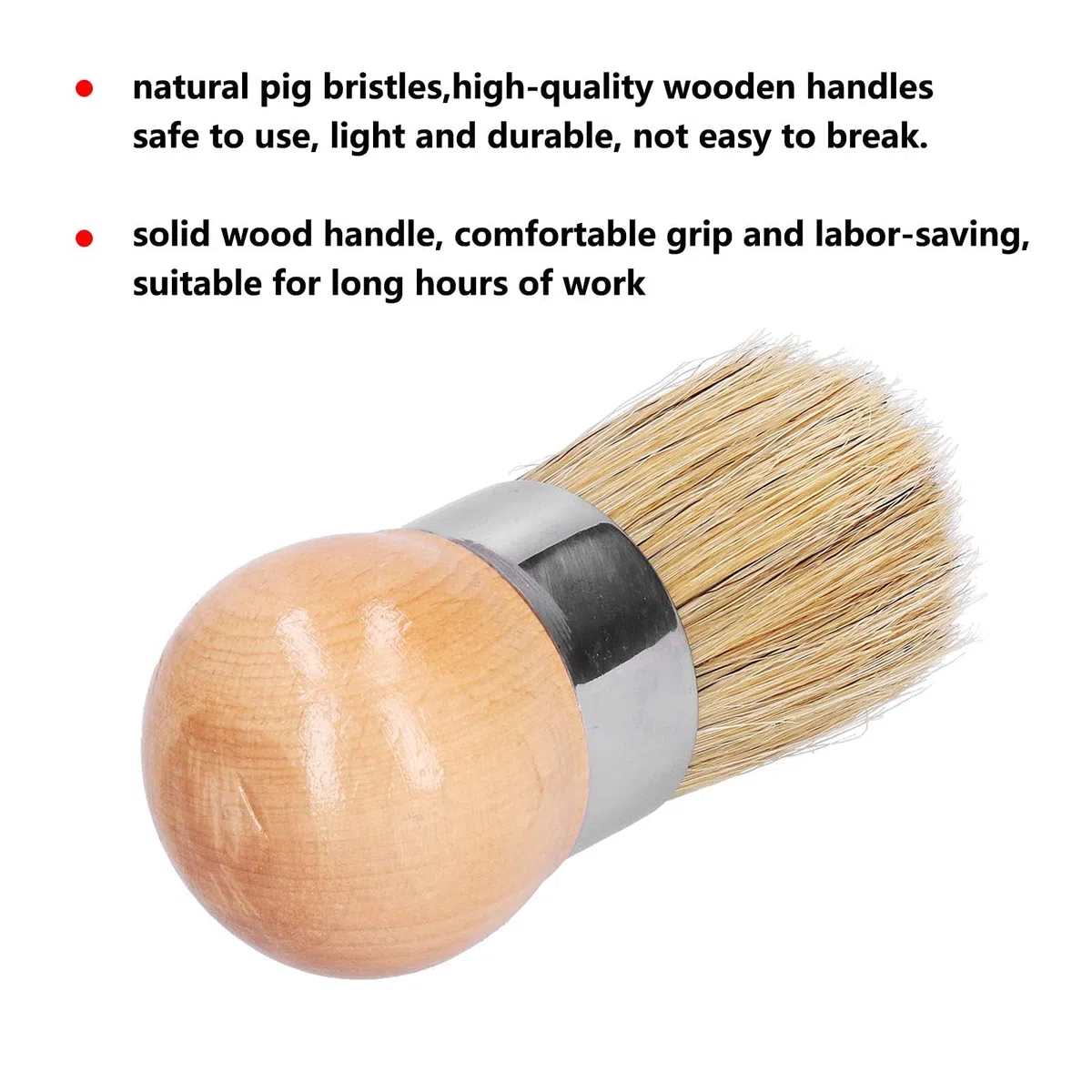 Pennello per Cera,Pennellessa Pittura Muri,Pennello per Stencil,Gesso Cera Pennello per Pittura a Cera Rotondi Vernice a Gesso Cera per Mobili,Pennelli per Pittura ad Acquerello ad Olio Acrilico