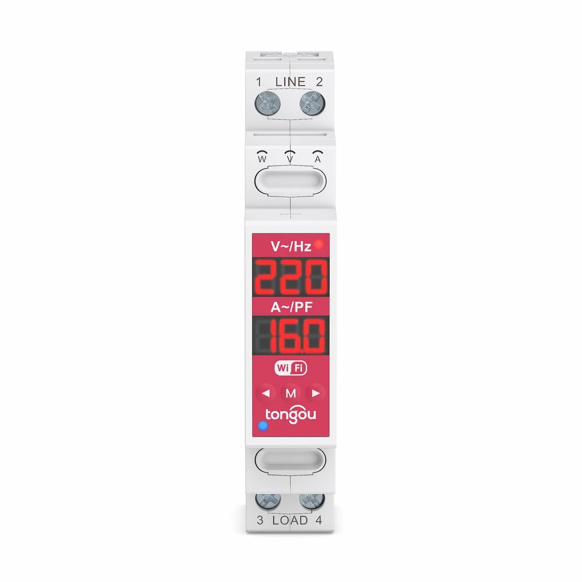 Tongou Interruttore WiFi 2P 18 mm | 16 A WLAN Smart Relè Interruttore con doppia separazione | con misurazione del consumo di energia | App Smart Life | Alexa
