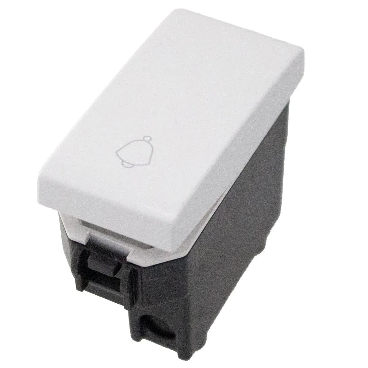 Pulsante Con Simbolo Campanello 1P 10A, Compatibile Con Bticino Living, Compatibile Con Vimar Plana (1 Pezzo, Bianco)