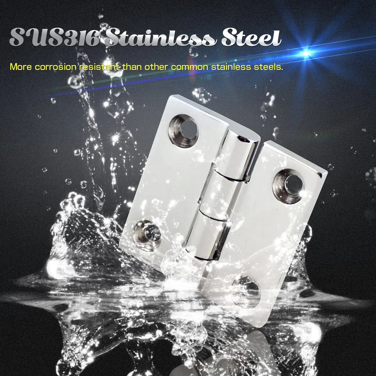 Cerniere per armadietto lucidate a specchio per cerniera per porte in acciaio inox per barche marine SUS316 50 mm x 50 mm 2pcs