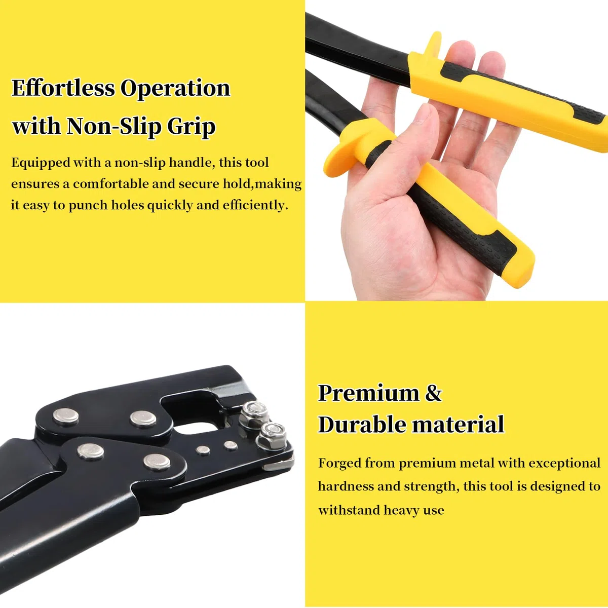 Dokeno Punzonatrice per cartongesso, Pinza per Punzonatura Fissa per Chiglia in Acciaio Leggero, Efficiente e Sforzo, Utensile Manuale per Cartongesso Con Blocco Punzone in Metallo per Chiglia a Mano