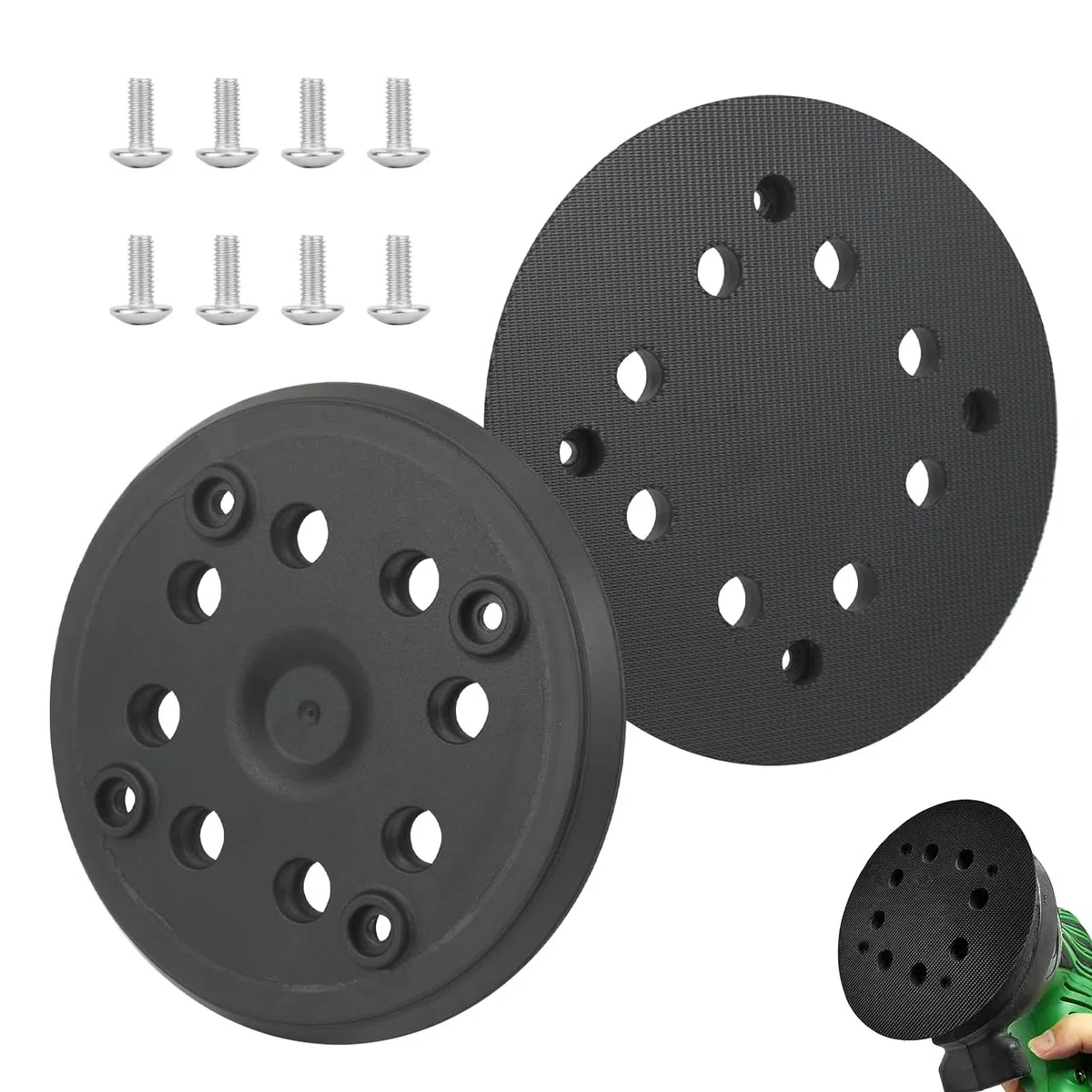 2 Pezzi Platorello per Bosch Pex 270 A/AE, 125 MM Platorello Levigatrice Elettriche Disco, con Viti