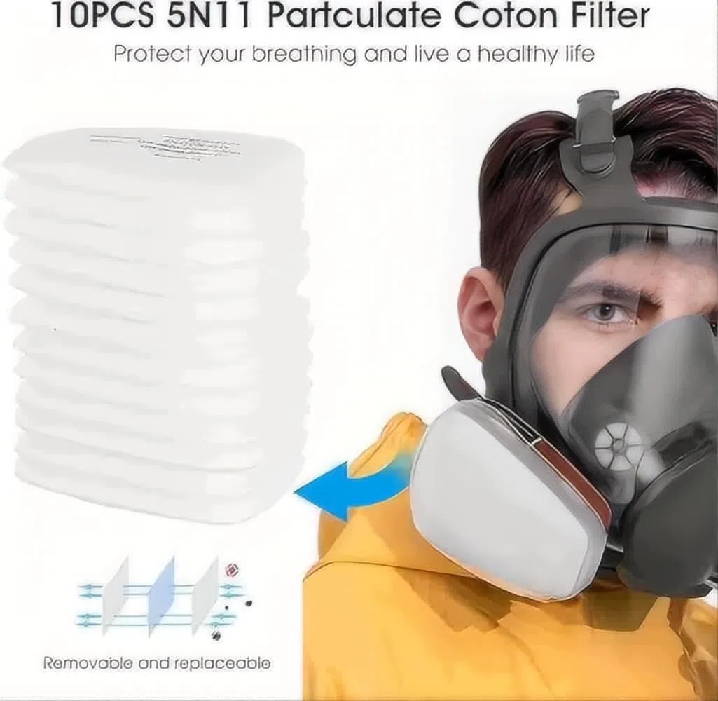 Maschera integrale riutilizzabile, maschera integrale con filtri per verniciatura a spruzzo, levigatura chimica, costruzione e polveri a gas fine