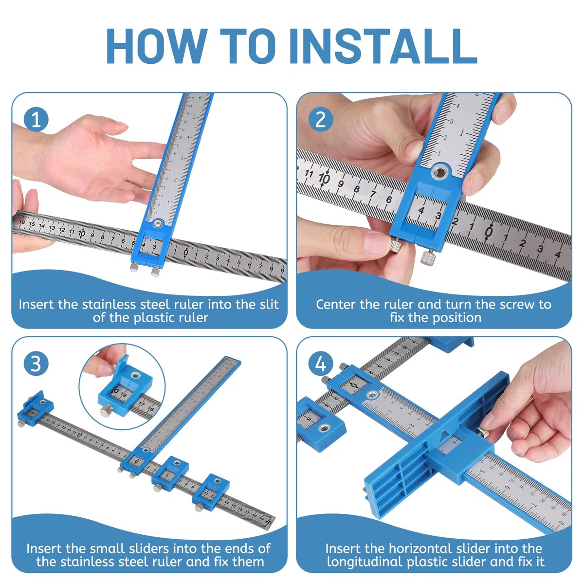 DBREAKS Punch Locator, Guida per Foratura Legno, Localizzatore di Punzoni Regolabile, Guida per Trapano Rimovibile, per Montare Pomelli Su Ante o Cassetti