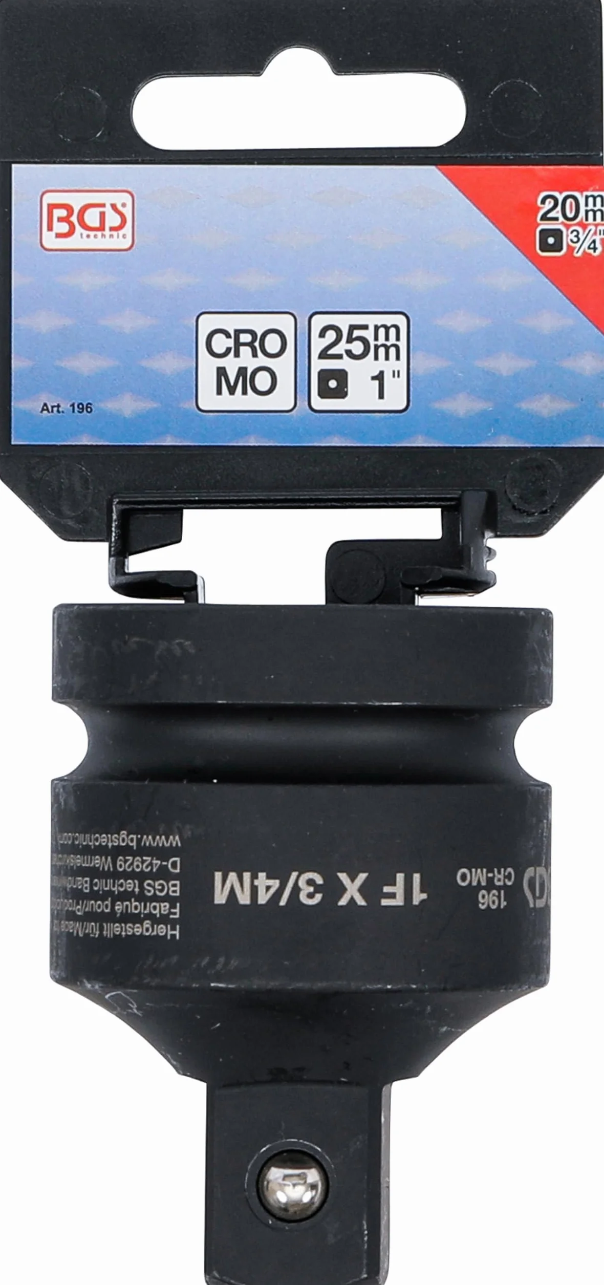 BGS 196 | Adattatore chiavi a bussola | quadro interno 25 mm (1") - quadro esterno 20 mm (3/4")