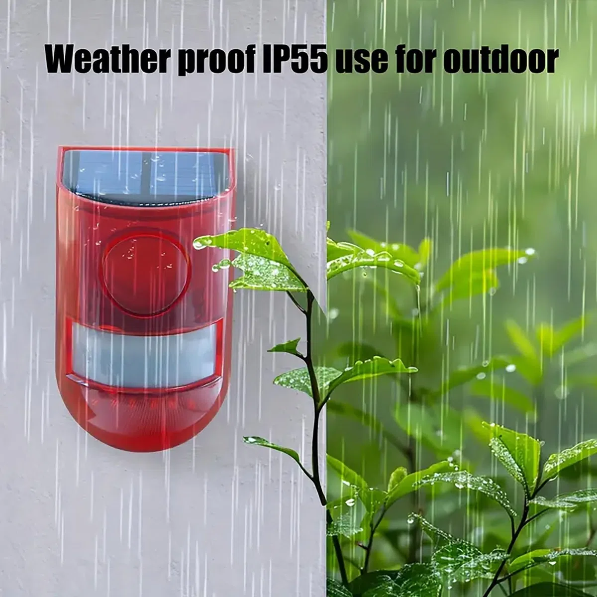 Sound & Light Alarm Motion Sensor 110 Decibels Siren Sound Alert & 6 LED Flash Warning Strobe Security Alarm System for Farm Villa