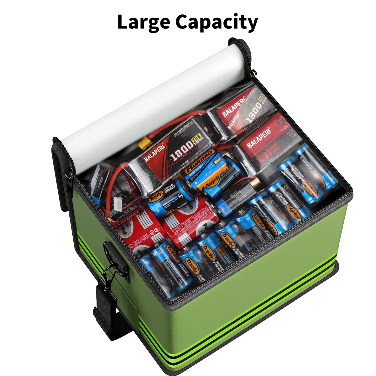 ENGPOW Lipo - Borsa protettiva ignifuga per batteria, con doppia cerniera, per ricarica e conservazione della batteria Lipo