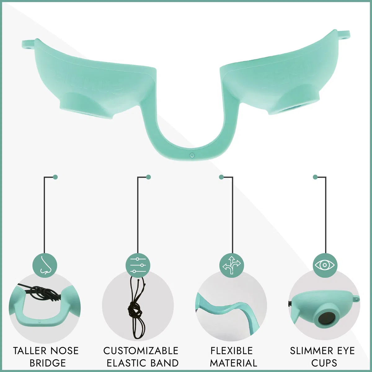 Super Sunnies Flex flessibile protezione degli occhi UV, conforme FDA individuale occhiali abbronzanti occhialini occhialini con una custodia trasparente / scatola