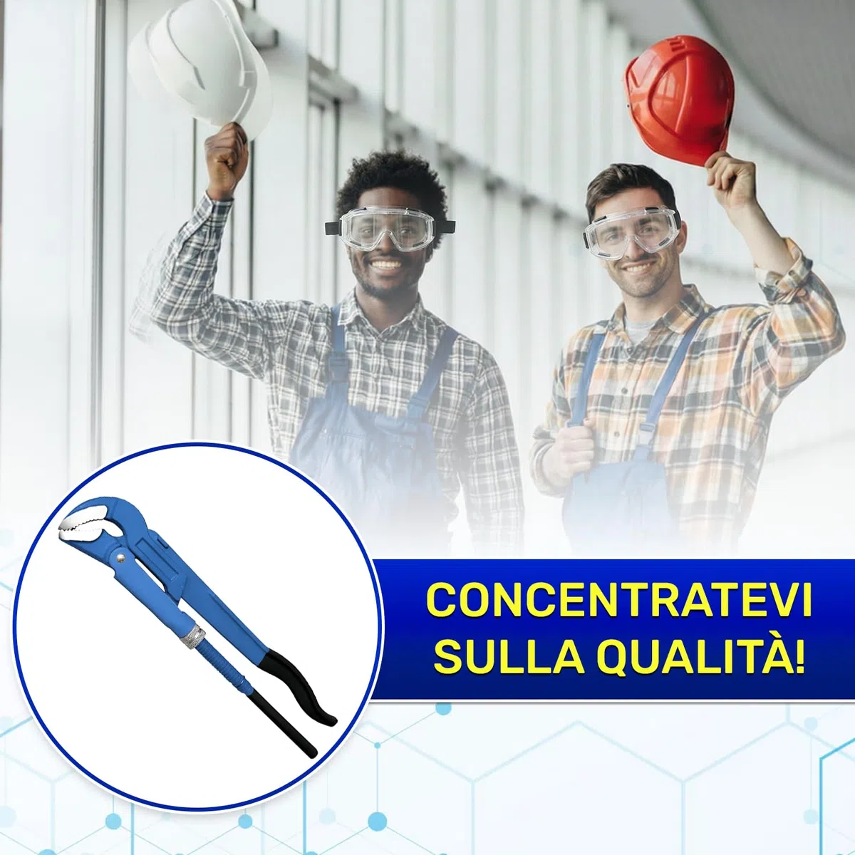 MONTERAL Pappagallo Idraulico da 1" Tipo S 320 mm - Chiave a Pappagallo è Realizzata in Acciaio Legato al Cromo-Vanadio CrV - Conforme alla Norma DIN 5234