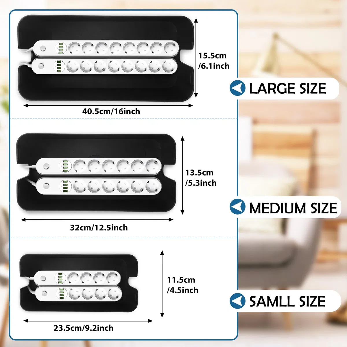 Lannvan Scatola di Gestione dei Cavi,Set da 3 Scatola per Cavi,Scatola Portacavi,Scatola di Immagazzinaggio del Filo per Nascondere i Cavi,Scatola Cavi per Organizzare Cavi per USB e Multipresa, Nero