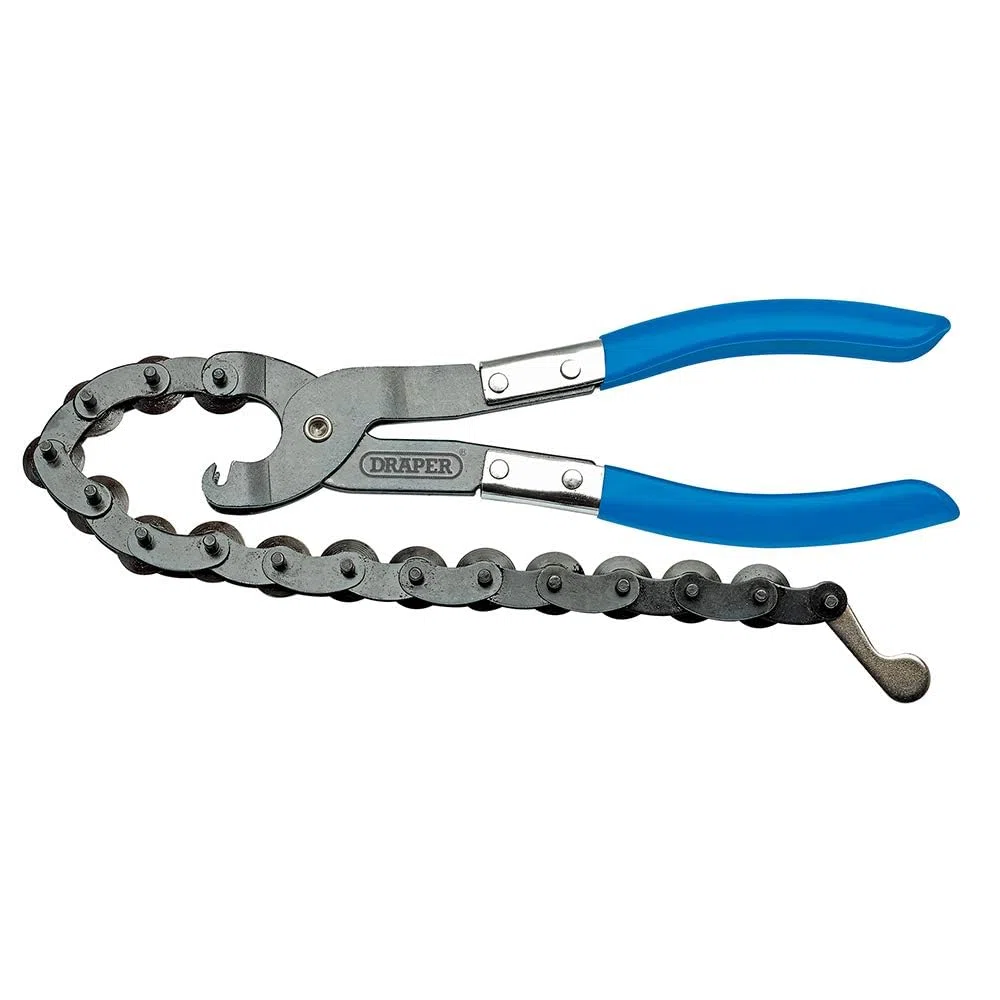 Draper Pinze da taglio per tubi di scarico, 230 mm, 15 dischi da taglio in acciaio da 19 mm, catena da 355 mm, capacità di taglio 83 mm di diametro, 99495
