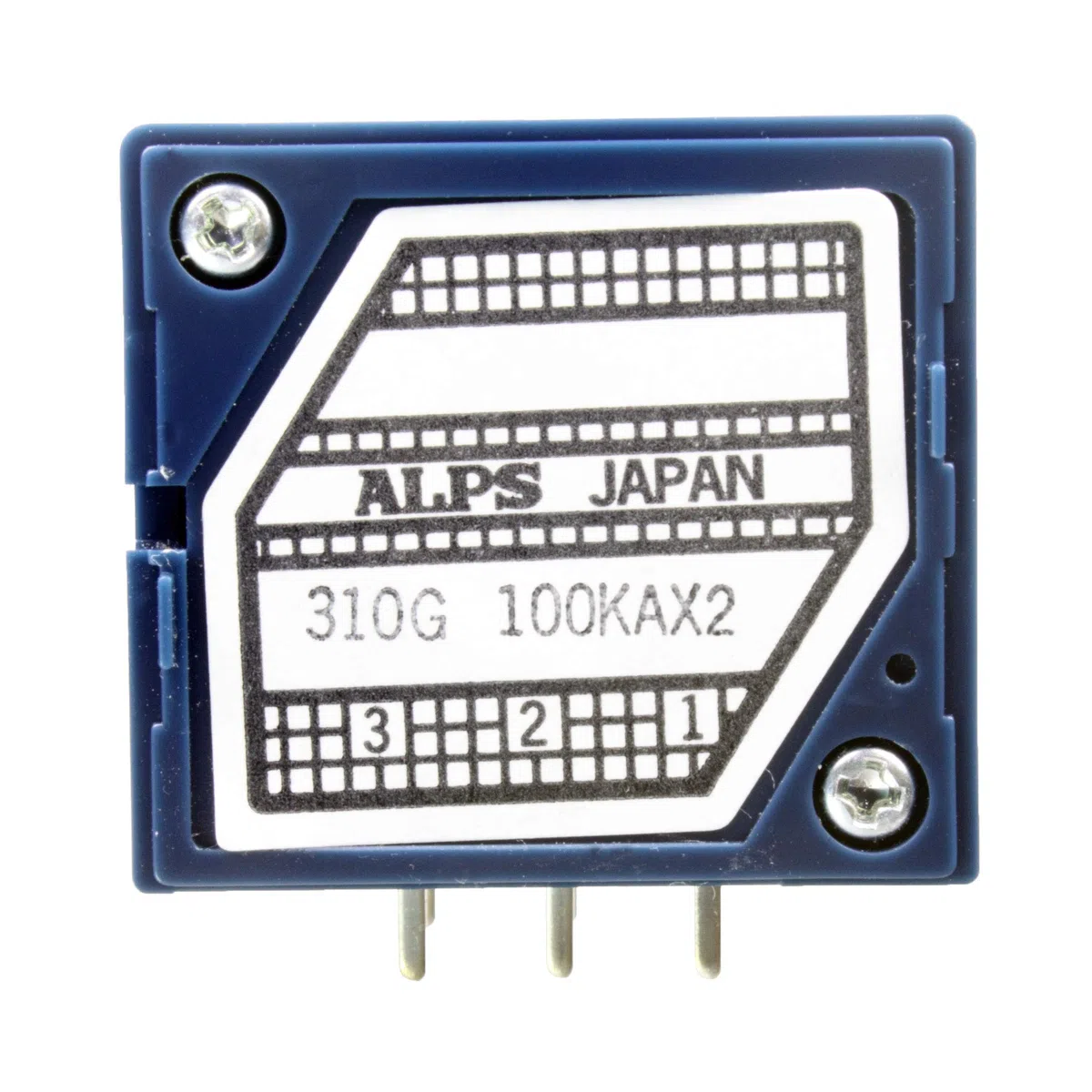 ALPS 100K log RK27112 - Potenziometro rotante stereo, 100KAx2 Ohm, logaritimico, "Das Blaue", 6 mm
