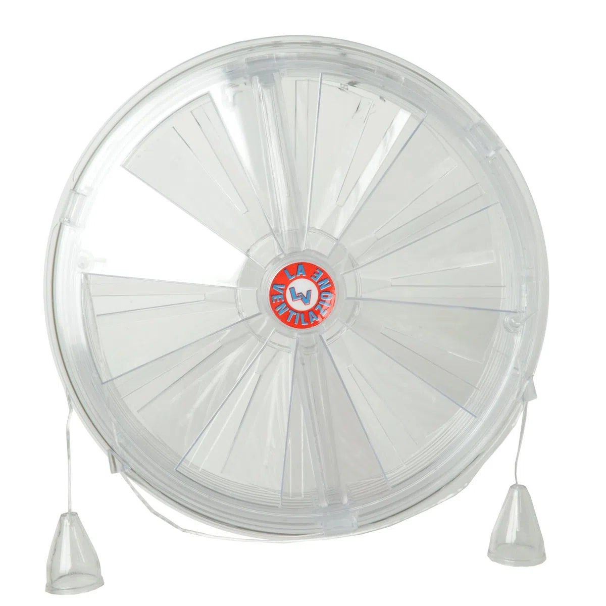 La Ventilazione AE160-Y Aeratore termico per finestre funicelle di apertura e chiusura aria, diametro 160 mm Spessore max 15mm, Trasparente Similvetro
