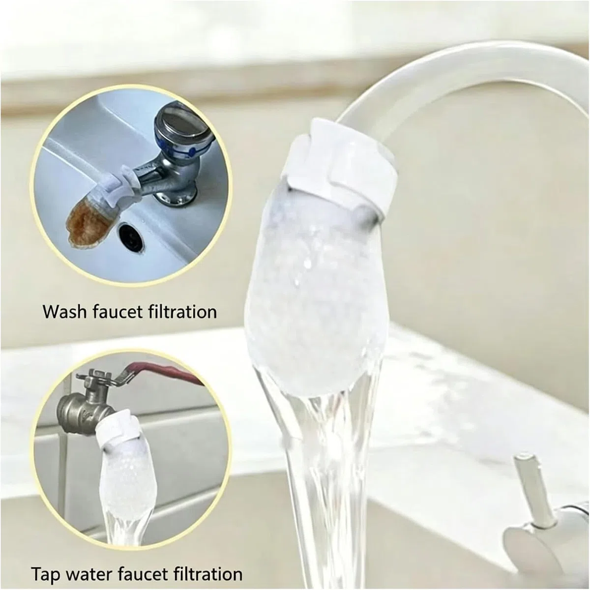 Faucet Filter Cotton Bag, 200/400Pack Faucet Filter Bag for Kitchen Sink, Splash-Proof Filters Bags for Faucets, Groundwater, Tap Water, Spring Water, Rust, Silt, and Impurities (200pcs)
