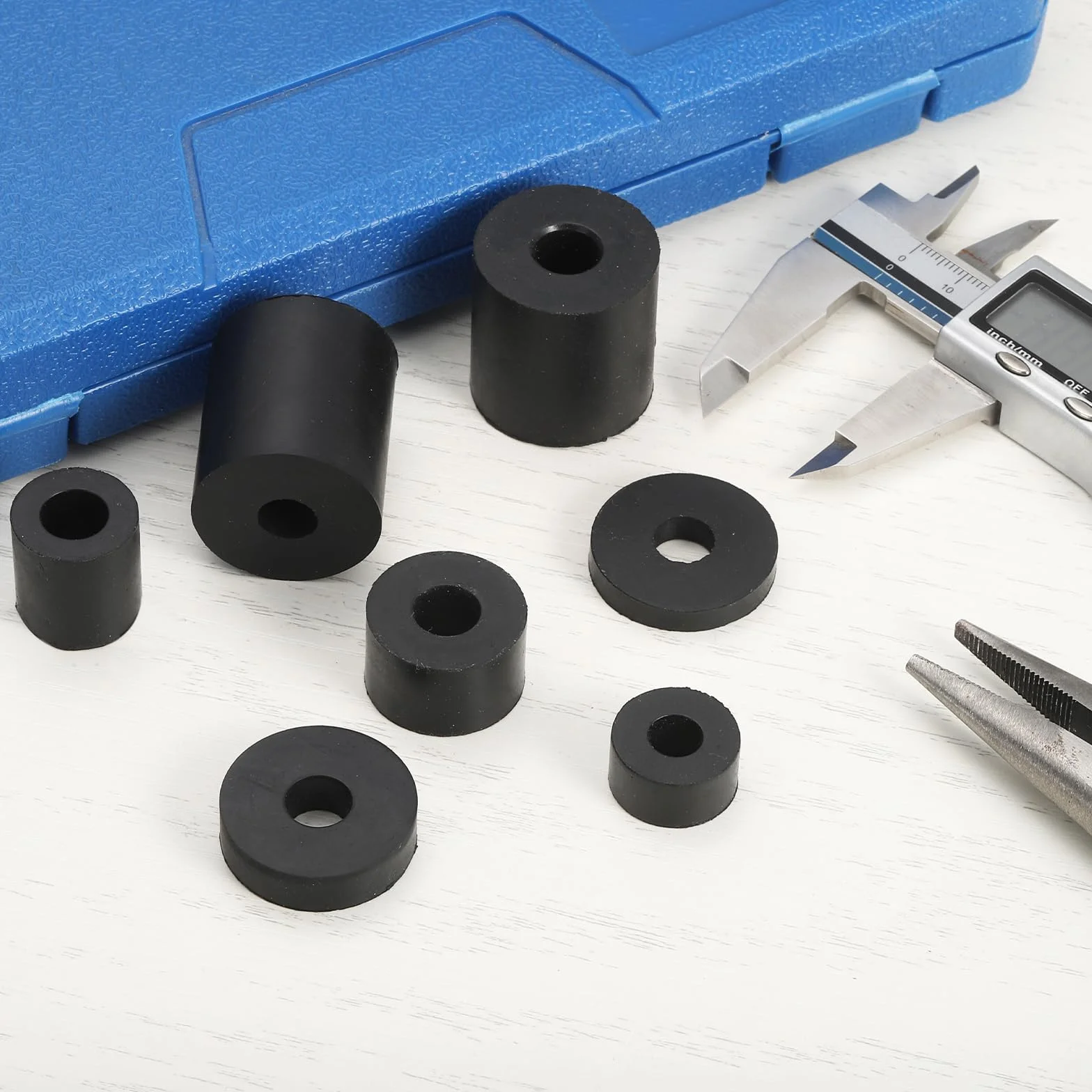 QUARKZMAN 48 Pz Distanziatore Rotondo Gomma, 20x6x10 mm (OD*ID*Spessore) Anello Rotondo Antivibrante Boccola In Gomma - Versatile per Edilizia, Automotive, Nautico e Elettrodomestici