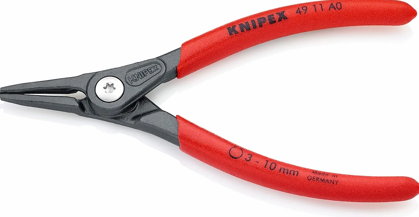 KNIPEX Pinza di precisione per anelli di sicurezza per anelli di sicurezza esterni su alberi in confezione Self-service bonderizzata, 49 11 A0 SB