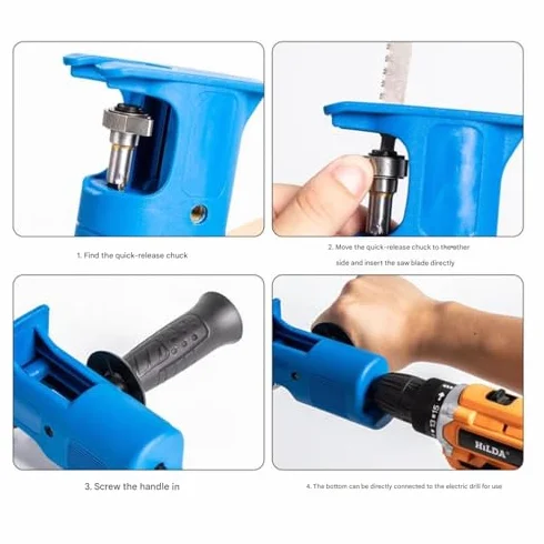 Cacciaviti per Pistole a Vite, Alternativa Elettrica Seghetto Alternativo Attacco per Trapano Elettrico per Taglio di Metalli in Legno