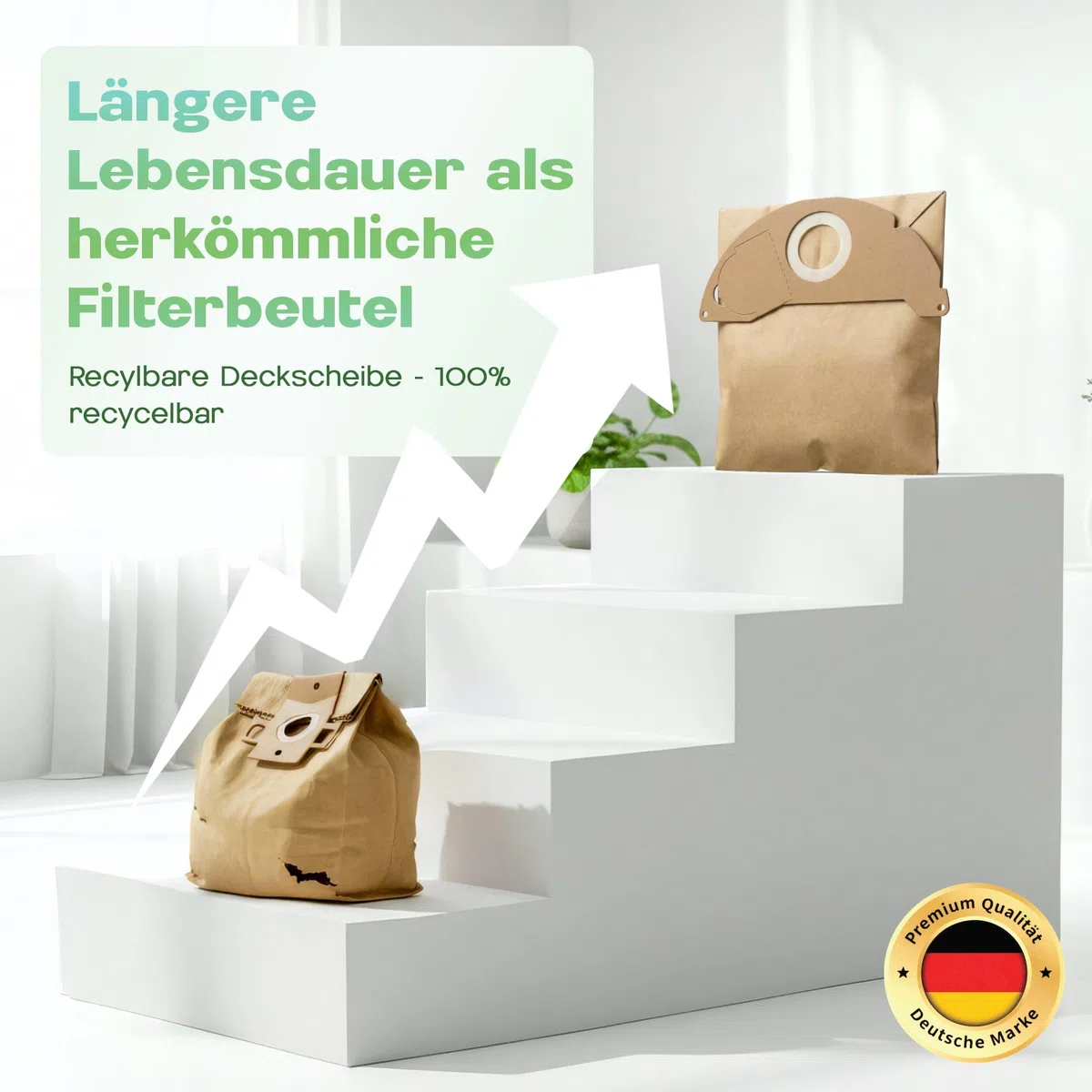 20 sacchetti per aspirapolvere adatti per aspirapolvere Kärcher KFI 222, 6.904-322.0, serie Kärcher WD2, MV2, A2000, A2004, A2054, A2074, tessuto non tessuto