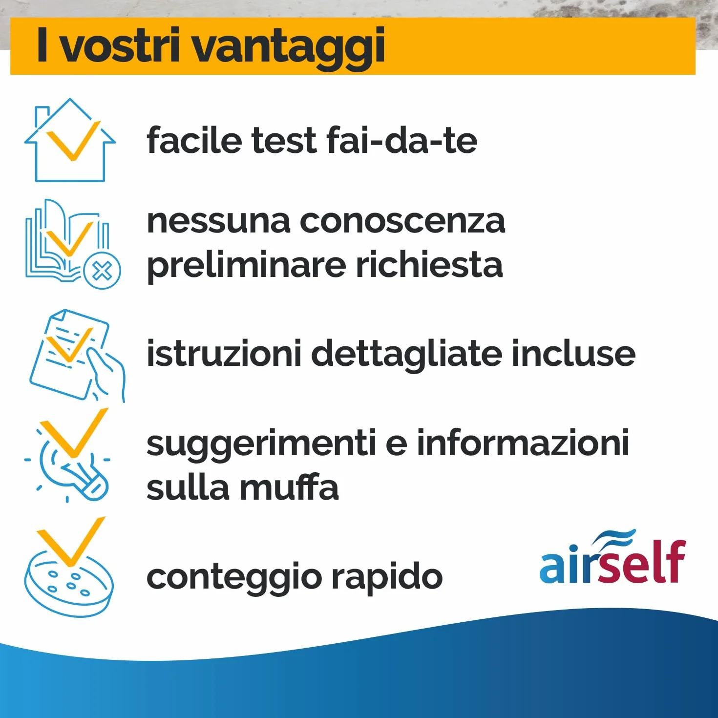 Test muffa + termoigrometro – controllo della qualità dell’aria in fino a 6 ambienti, con igrometro analogico per umidità e temperatura