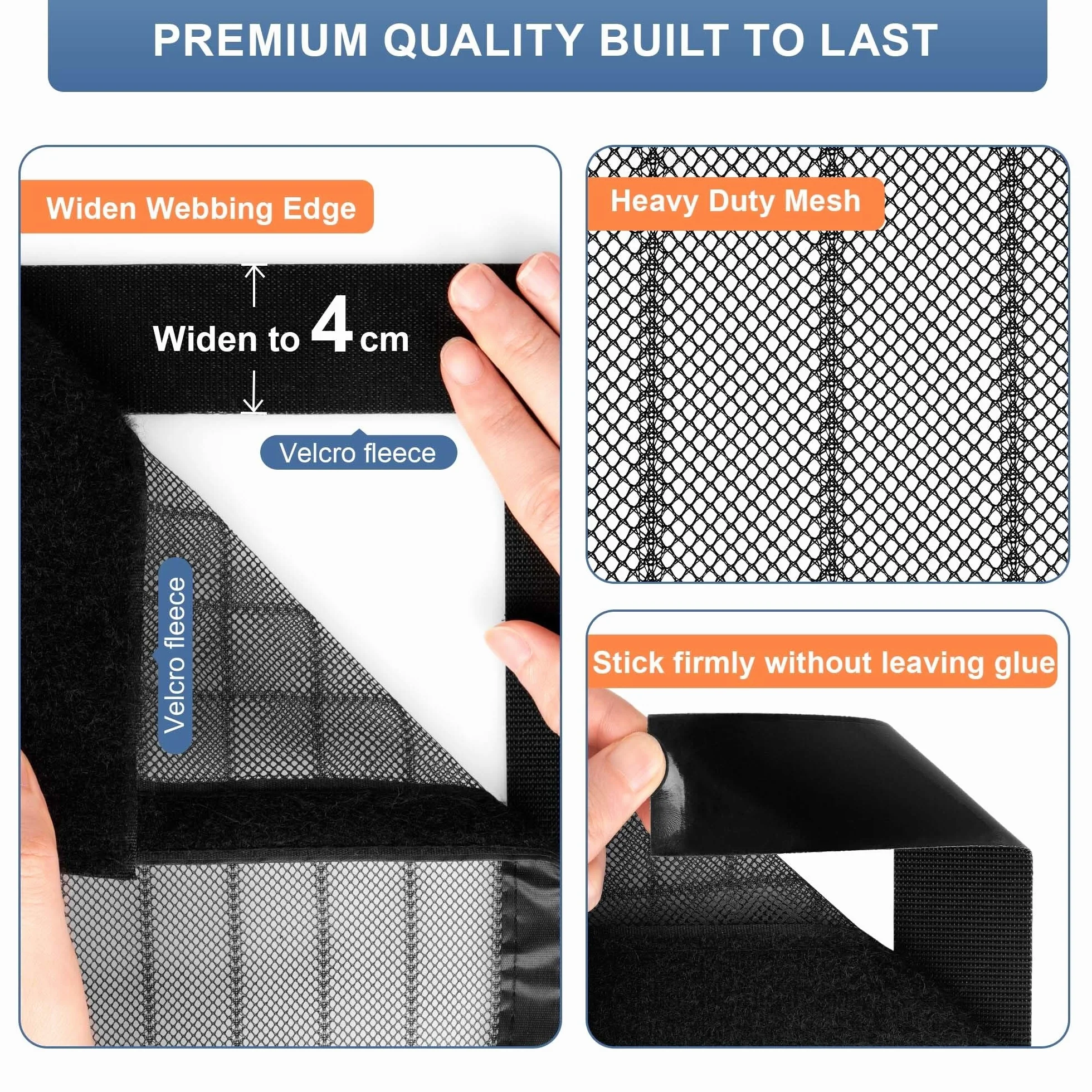HOWIN Zanzariera Magnetica, Tenda Zanzariera Porta Finestra 140x240CM, Zanzariere Magnetiche Per Porte Finestre (Nero)