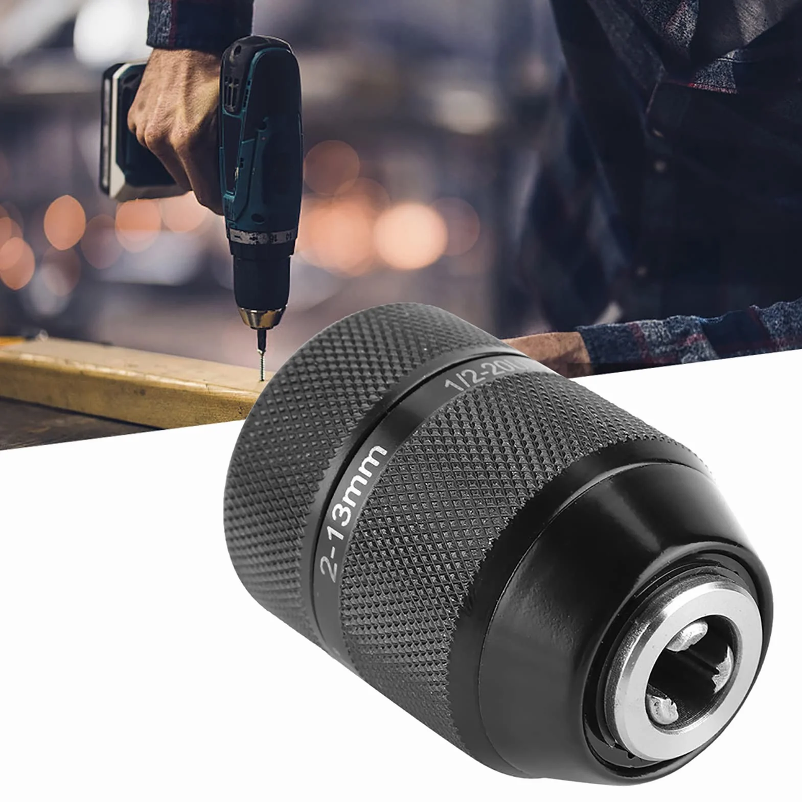 Mandrino Trapano a Mano da 2-13mm, Mandrino di Ricambio Universale Mandrino Trapano Autobloccante da 1/2" per Milwaukee Mandrin