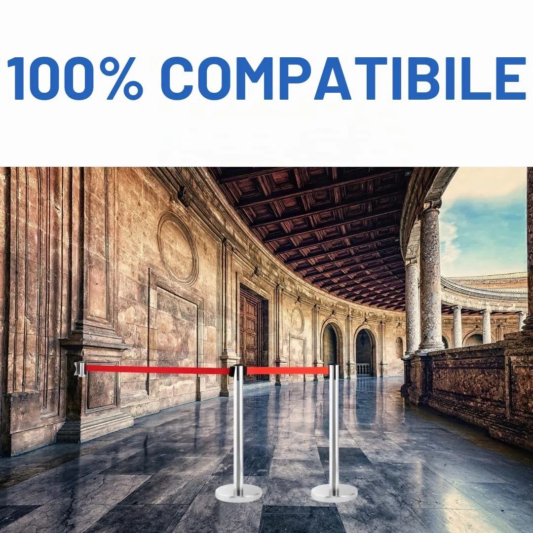 Nastro Estensibile da Parete (5 metri), Nastro Divisorio, Supporto per Nastro da Parete, Nastro Retrattile da Parete, Barriera Estensibile da Parete, Nastro di Sicurezza Estensibile da 5 metri