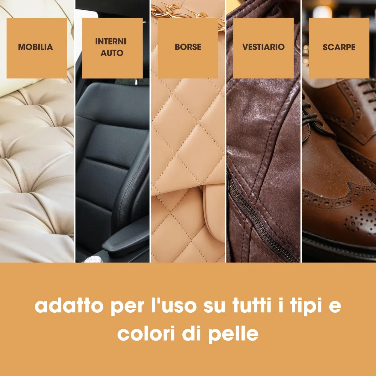 Furniture Clinic Sigillante per pelle – 500 ml, Finitura satinata. Ideale per articoli in pelle come divani, interni auto, borse, mobili e altro ancora