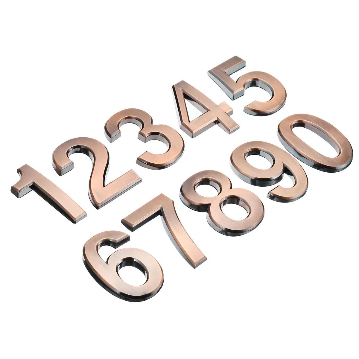 PATIKIL Numeri Civici 3D Cassetta Postale Numeri 0-9 per Esterno 10pz Porta Indirizzo Numeri Lettera Autoadesivi Largo per Casa Appartamento Ufficio Hotel Camera Posta Segno Bronzo