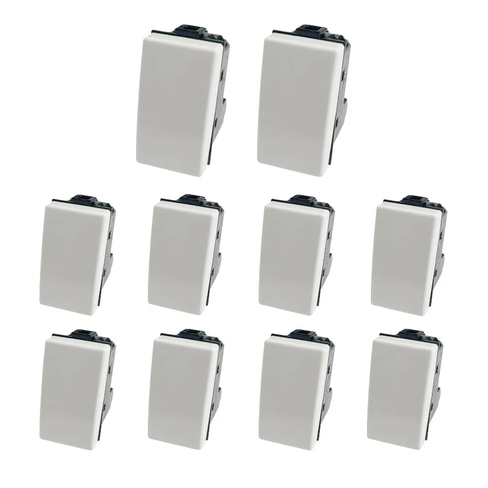 gloca Set 10 Pulsanti Unipolari 10A 250V Compatibili Con Serie Matix