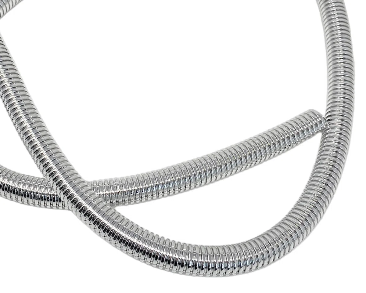 Avvolgicavo a Spirale Cromata Protettiva per Moto per Ordinare i Cavi e Tubi Personalizzati della Tua Moto Cruiser - Copertura Protettiva 11mm x 1m per la Gestione dei Cavi e Fili - Manicotto Diviso